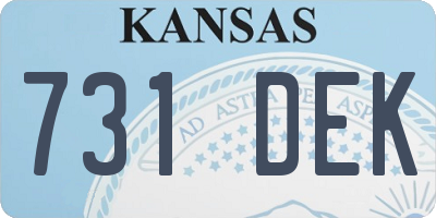 KS license plate 731DEK