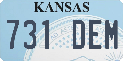 KS license plate 731DEM