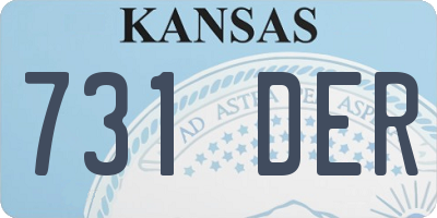 KS license plate 731DER