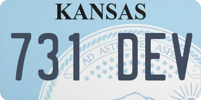 KS license plate 731DEV