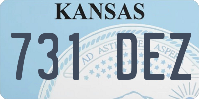 KS license plate 731DEZ