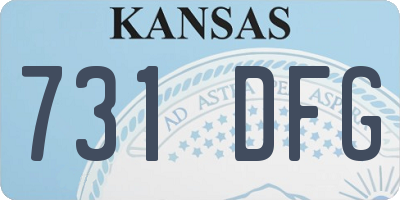 KS license plate 731DFG