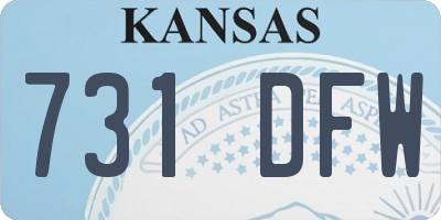 KS license plate 731DFW