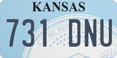 KS license plate 731DNU
