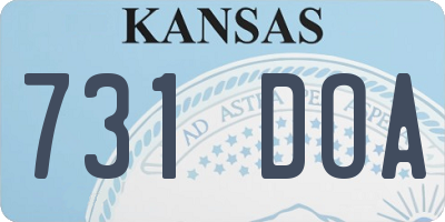 KS license plate 731DOA