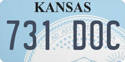 KS license plate 731DOC