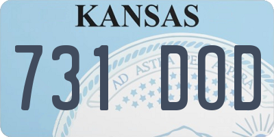 KS license plate 731DOD