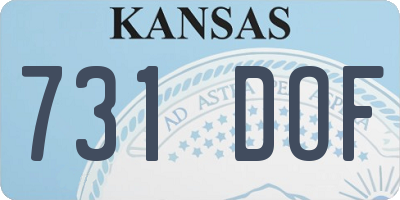 KS license plate 731DOF
