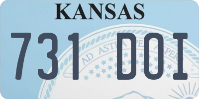 KS license plate 731DOI
