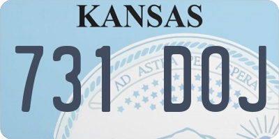 KS license plate 731DOJ
