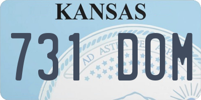 KS license plate 731DOM