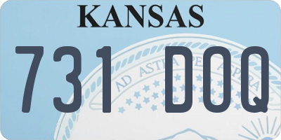 KS license plate 731DOQ