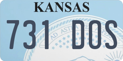 KS license plate 731DOS