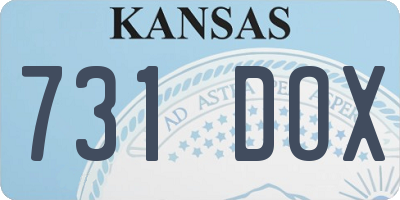 KS license plate 731DOX