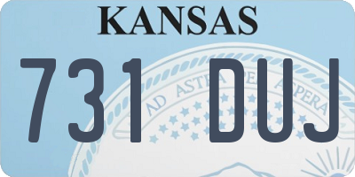 KS license plate 731DUJ