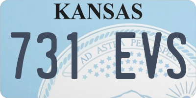 KS license plate 731EVS