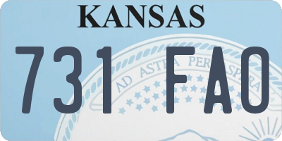 KS license plate 731FAO
