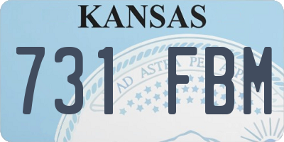 KS license plate 731FBM
