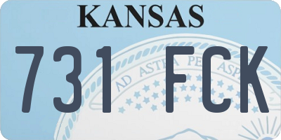 KS license plate 731FCK