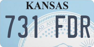 KS license plate 731FDR