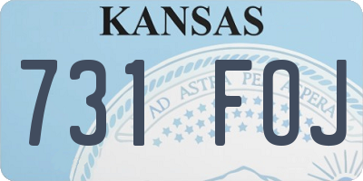 KS license plate 731FOJ