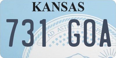 KS license plate 731GOA