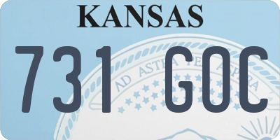 KS license plate 731GOC