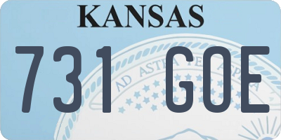 KS license plate 731GOE