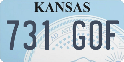 KS license plate 731GOF