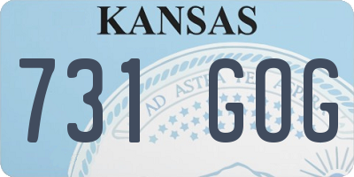 KS license plate 731GOG