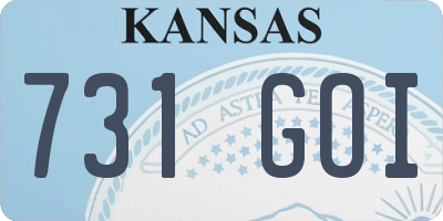 KS license plate 731GOI