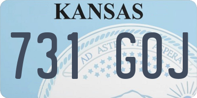 KS license plate 731GOJ