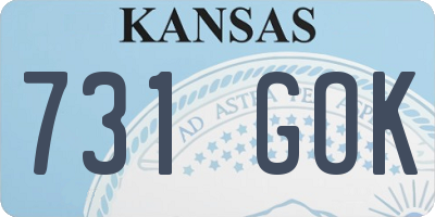 KS license plate 731GOK