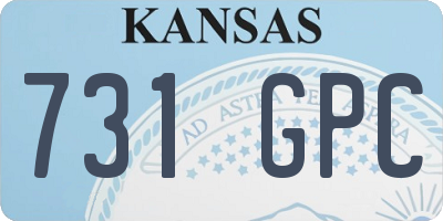 KS license plate 731GPC