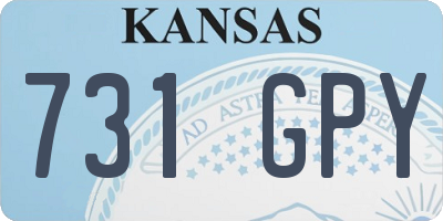 KS license plate 731GPY