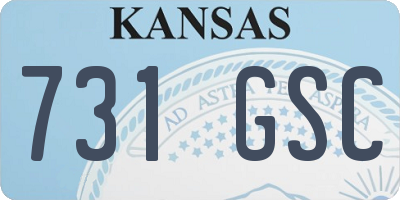 KS license plate 731GSC