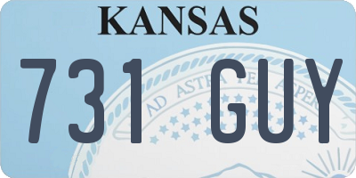 KS license plate 731GUY