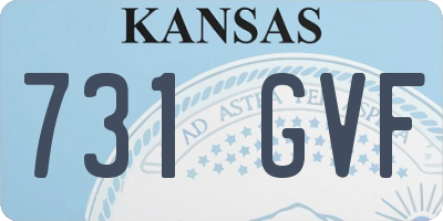 KS license plate 731GVF