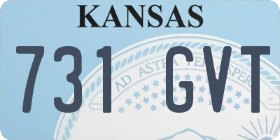 KS license plate 731GVT