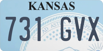 KS license plate 731GVX