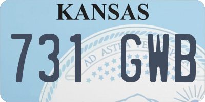 KS license plate 731GWB