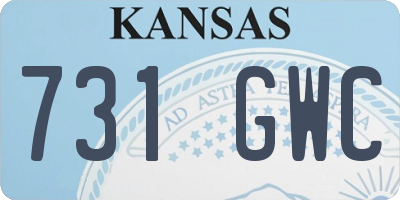 KS license plate 731GWC