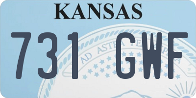 KS license plate 731GWF