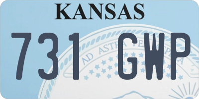 KS license plate 731GWP