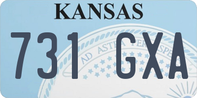 KS license plate 731GXA