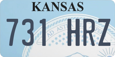KS license plate 731HRZ