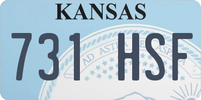 KS license plate 731HSF