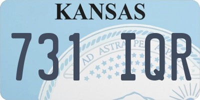 KS license plate 731IQR