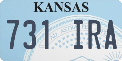 KS license plate 731IRA
