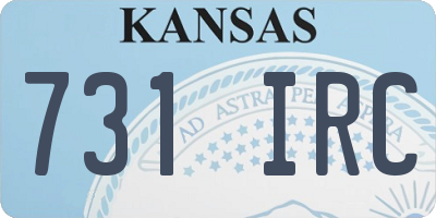 KS license plate 731IRC